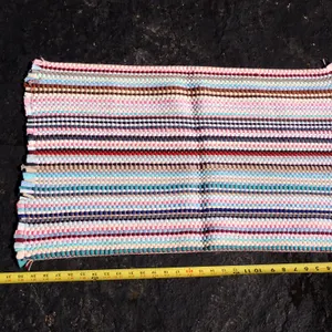 Boho Multi-Pattern Striped Cotton Rag Accent Rug Throw Mat 31" x 19"
