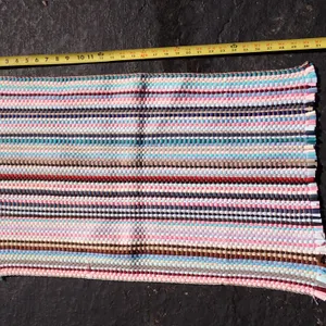 Boho Multicolor Densely Striped Cotton Rag Accent Rug Throw Mat 31" x 19.5"
