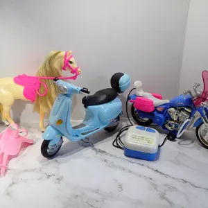 Vintage Mattel Barbie Vehicle Lot: Operational RC Motorcycle, Vespa Scooter & Horse