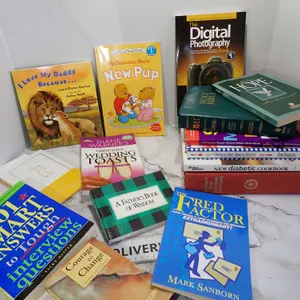 Mixed Book Lot of 14: Cookbooks, Bibles, Children's Books & Self-Help/Business