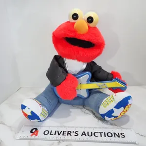 1997 Tyco Sesame Street Rock N Roll Elmo Animated Guitar Plush Toy - Tested