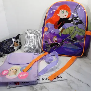 Y2K Girls Lot: Disney Kim Possible Backpack, Hannah Montana Purse & Barbie Bag