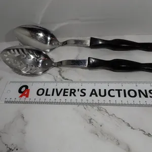 Cutco 1712 & 1713 Serving Spoon and Slotted Bastion Spoon Set