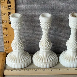 Vintage 1960s Diamond Point Style Candle Stick Holders