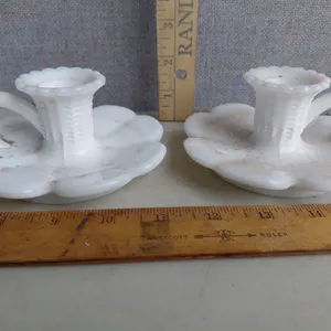 Vintage Kemple Glass Chamberstick Candle Holders