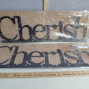 2 New "Cherish" Metal Wall Decor