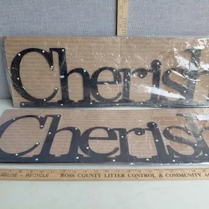 2 New "Cherish" Metal Wall Decor