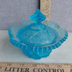 Vintage Kemple Glass Hobstar Candy/Trinket Dish