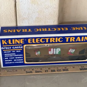 Vintage K-Line Electric Trains 0/027 Gauge Jif Peanut Butter Train Car In Box