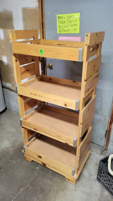 Pine Retail 4-Shelf Display Unit