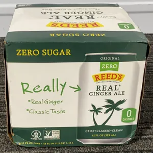 *NEW* Reed's Zero Sugar Real Ginger Ale, 4 Pack - Best By: 3/2028