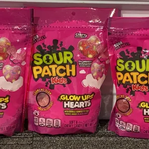*NEW* 3 Pack, Sour Patch Kids Glow Ups Hearts, 8.4 Oz Each - Best By: 8/2026