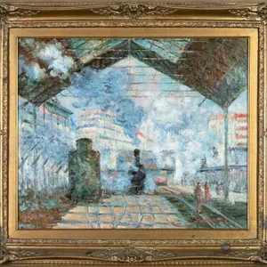 SOSROMON AFTER MONET GARE SAINT-LAZARE OIL
