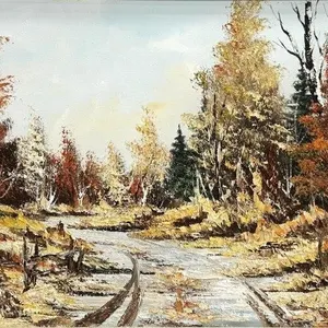 PHILIPPE RH�AUME AUTUMN HOMESTEAD OIL ON CANVAS