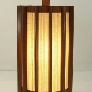 MCM SCANDANAVIAN TEAK & FIBER PANDANT CHAIN LAMP