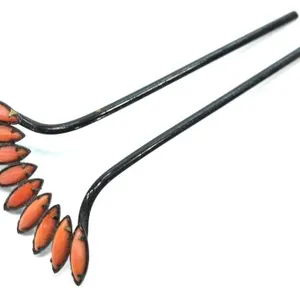 MARQUISE-CUT CORAL EARLY 20th C. HAIR PIN