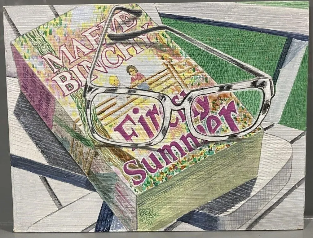 BEN WILSON 'SUMMER READING' OIL ON BOARD