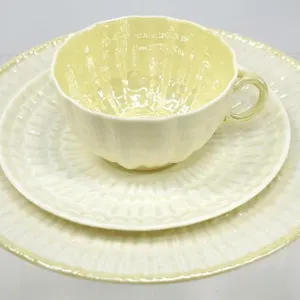 BELLEEK "LIMPET / NEPTUNE" PORCELAIN TRIO