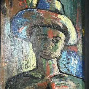 SIGNED PORTRAIT OF A YOUNG MAN IN A HAT