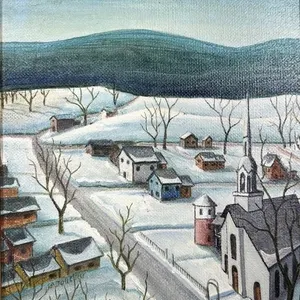 ART LADOUCEUR "OLD CHELSEA" QUEBEC WINTER OIL