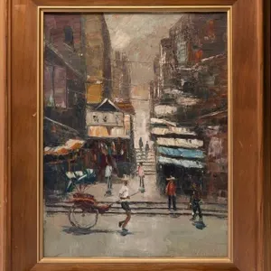SIGNED MID-CENTURY HONG KONG STREET SCENE