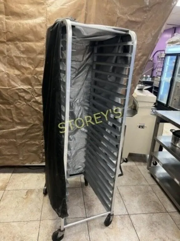Full Size Bakers Rack on Wheels w/ cover