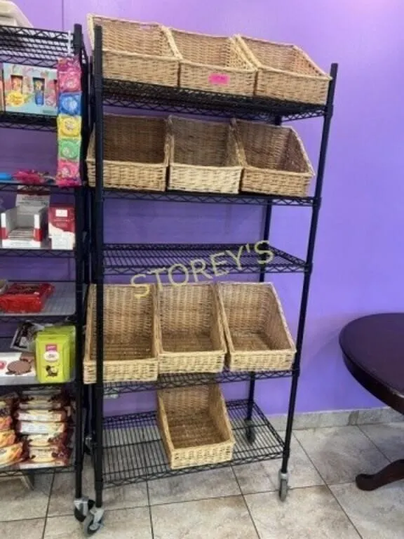 5 Tier Black Metro Rack on Wheels ~36x18x77
