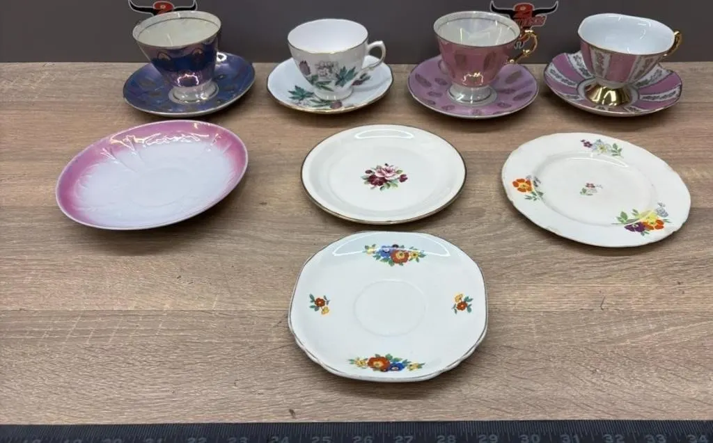 Tea Cups & Asst. Saucers.