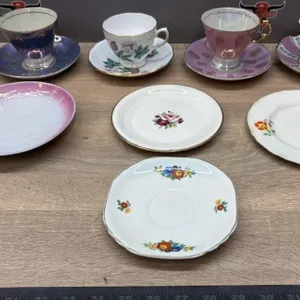 Tea Cups & Asst. Saucers.