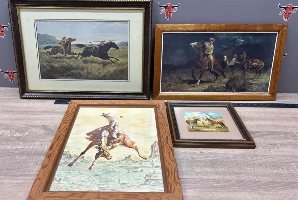 Asst. Vintage Western Framed Prints.