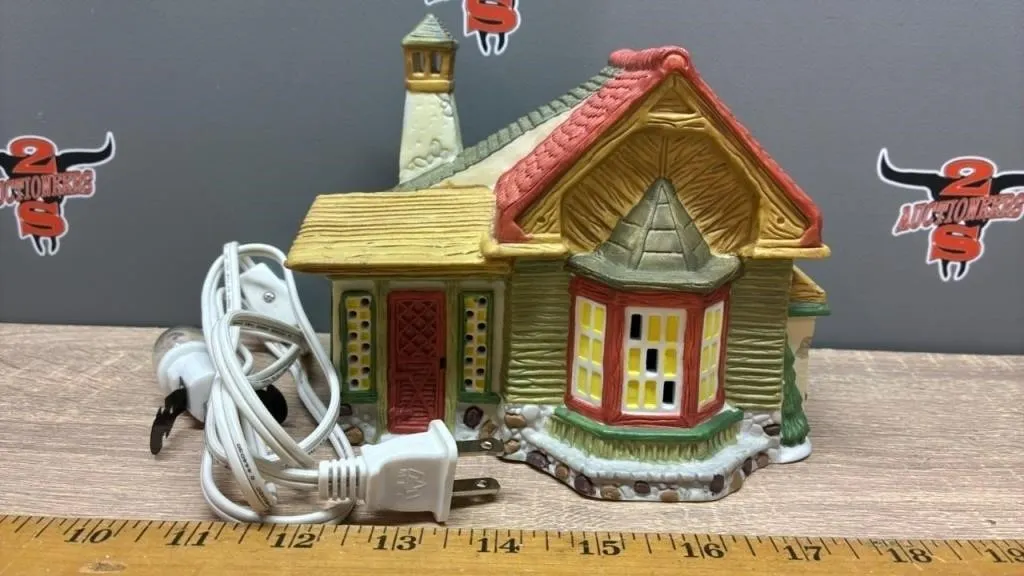 Decorative Ceramic Christmas House w/Light.