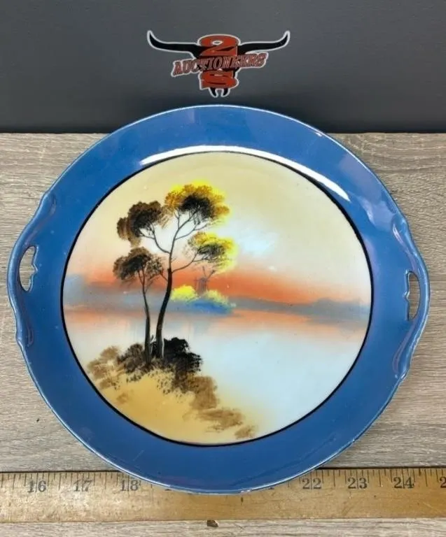 Hand Painted Handled Dish. Japan.