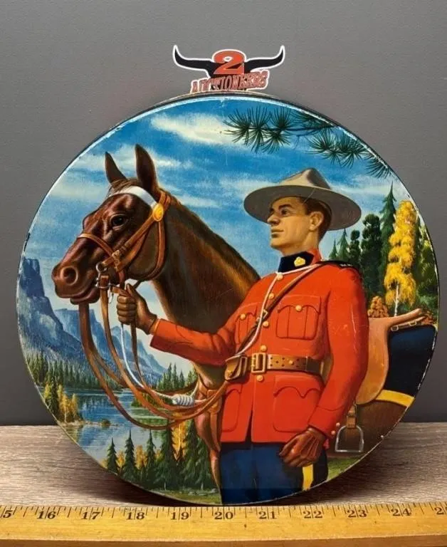 Vintage Peek Frean Cookie Tin RCMP.