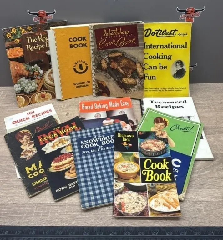Quantity Of Vintage Cook Books.