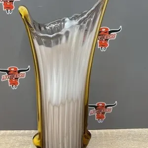 14.5” Hand Blowen Glass Vase. Chipped Bottom.