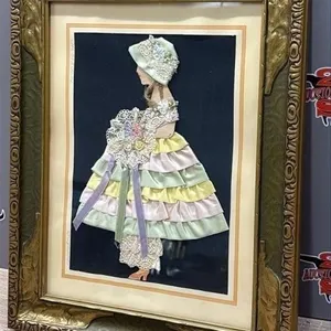 Ornate Framed Ribbon Art 11.5”x14.5”.