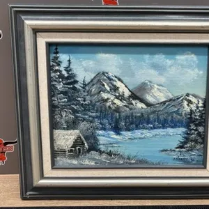 Painted Canvas Signed by J. Glennie 14”x12”.
