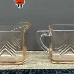 Depression Glass Cream & Sugar Set. *SC