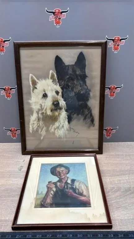 Asst. Framed Prints. Water Damage Shown.