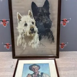 Asst. Framed Prints. Water Damage Shown.