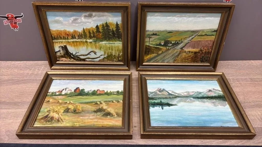 4 Canvas Paintings Signed By M. Wandler