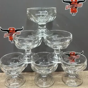 6 Fountain Sherbet/Dessert Glasses. Some Chips.