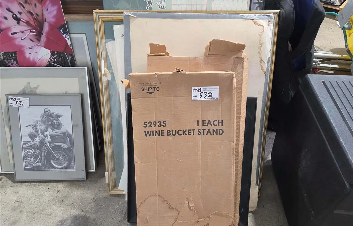 Assorted Framed Prints, Calendars & Wine Stand
UNRESERVED