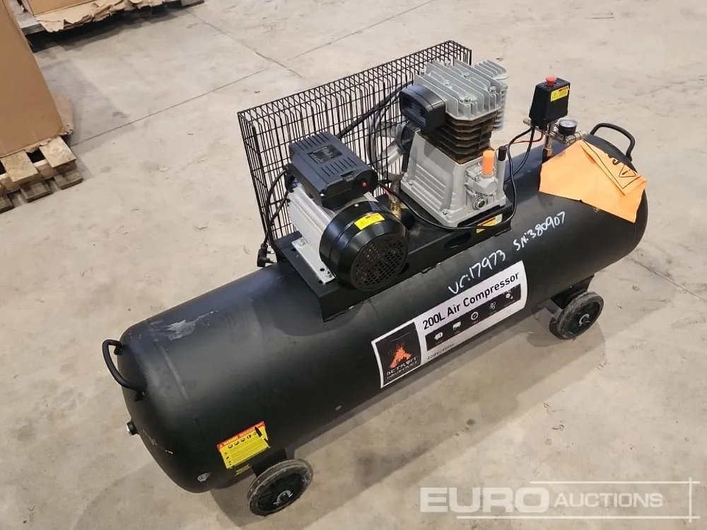 Unused Detroit 200 Litre, 220 Volt Garage Compressor