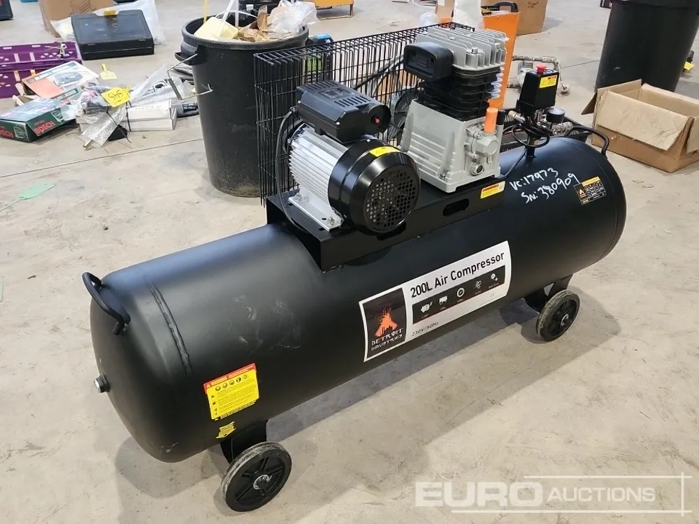 Unused Detroit 200 Litre, 220 Volt Garage Compressor