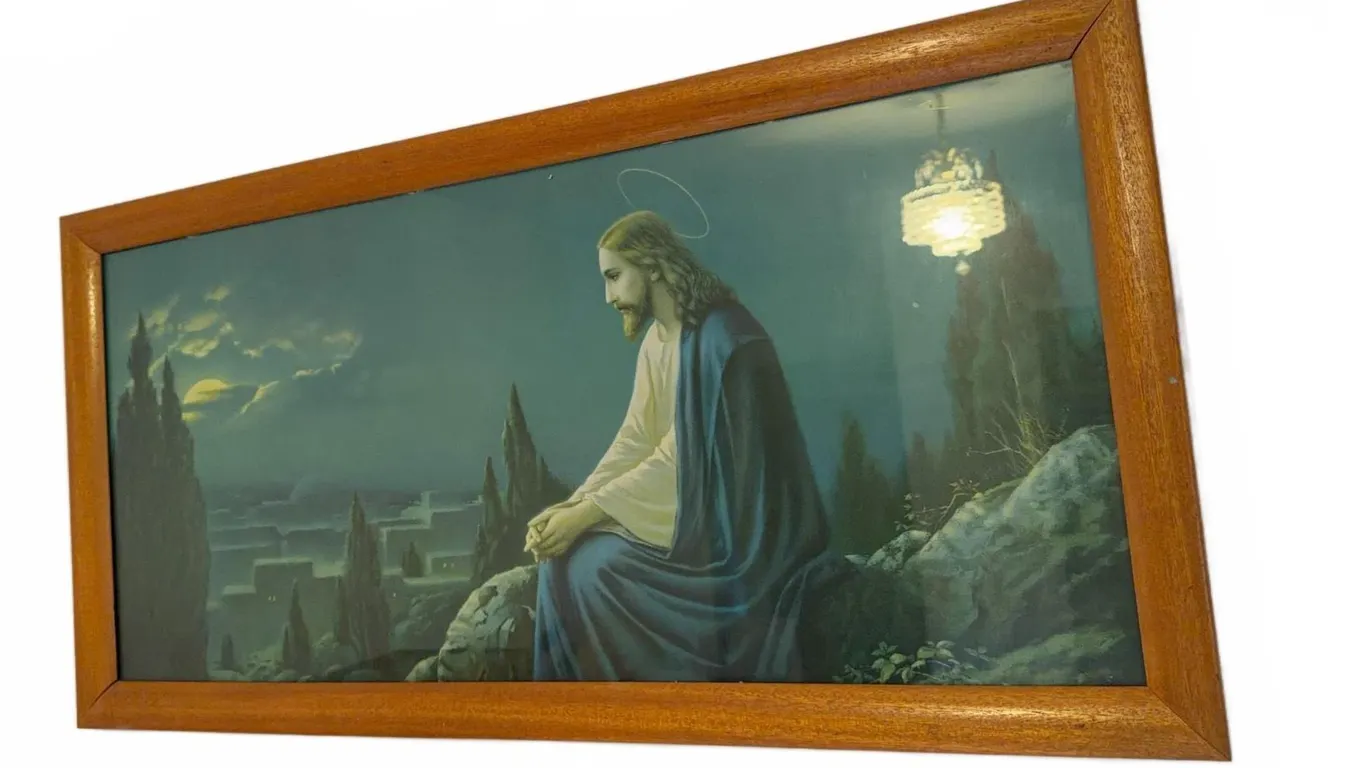 Framed Print of Jesus Praying on Mount of Olives