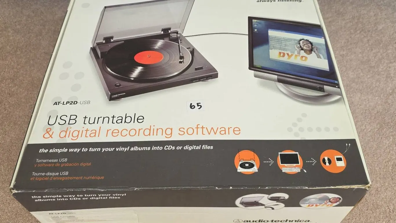 Audio-Technica AT-LP2D-USB Turntable With Digital Recording Software In Box