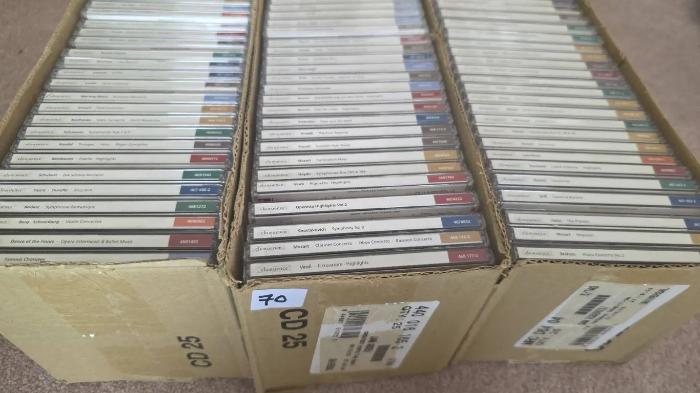 72 Deutsche Grammophon Eloquence Classical Music CDs in Cardboard Box