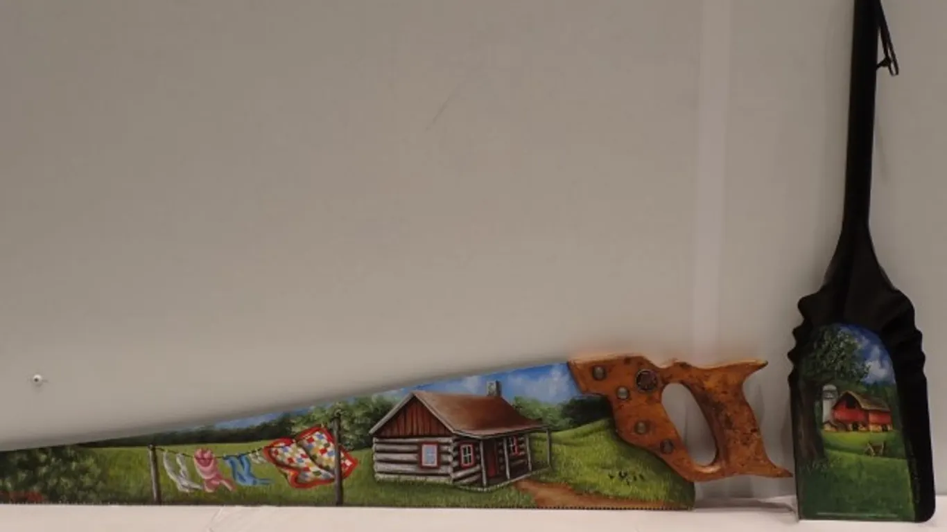 Signed Hand-Painted Folk Art Tools