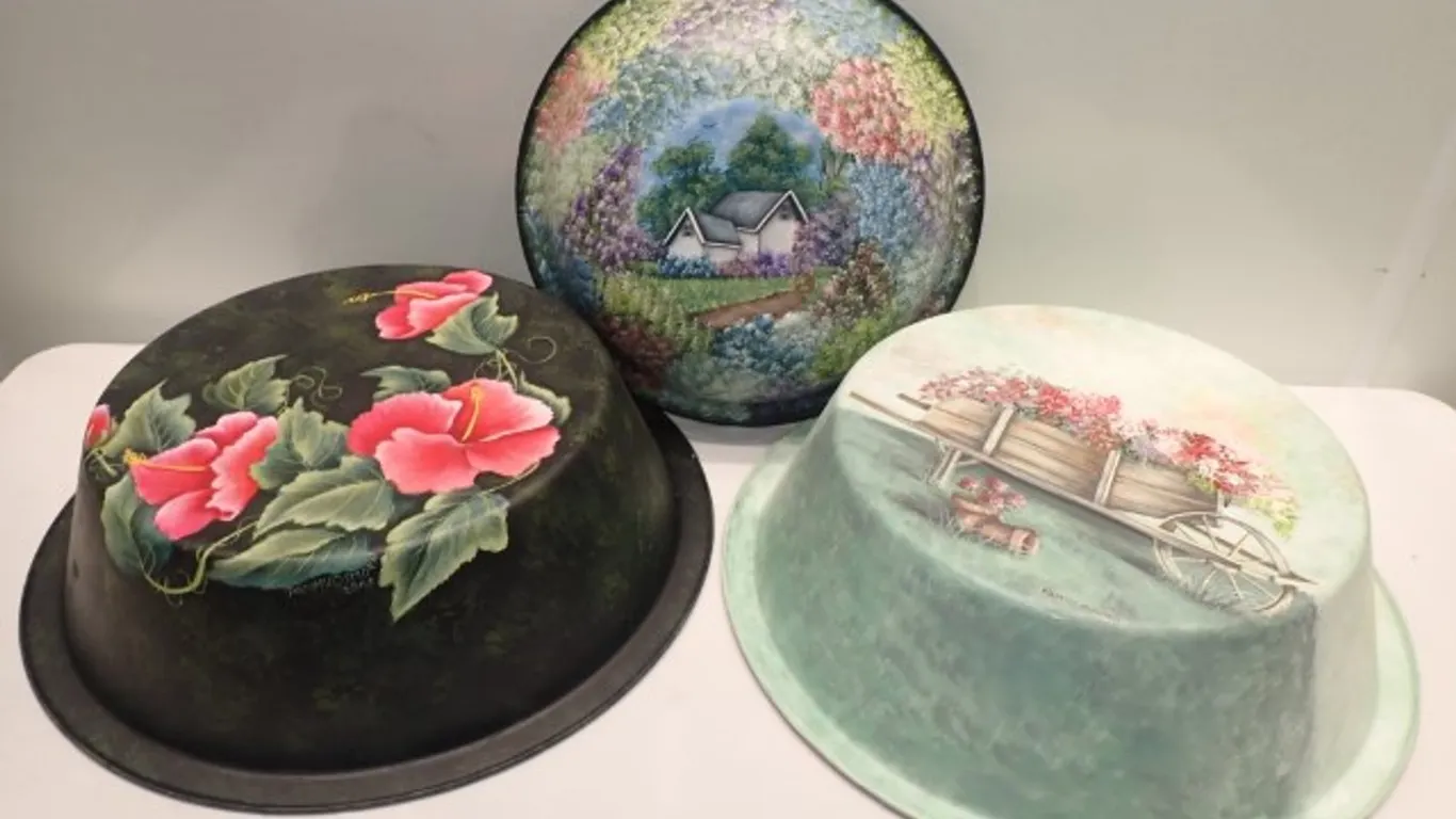 White Enamelware Wash Basins